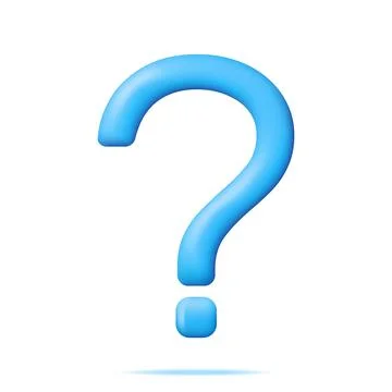 3D Blue Question Mark Isolated on White Stock Illustration