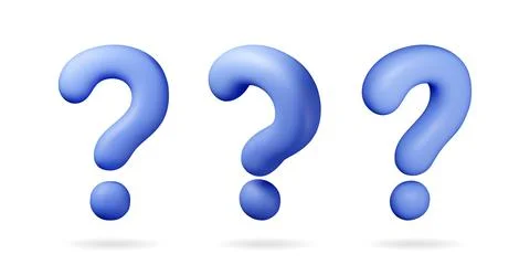 3D blue question mark isolated on white. Stock Illustration