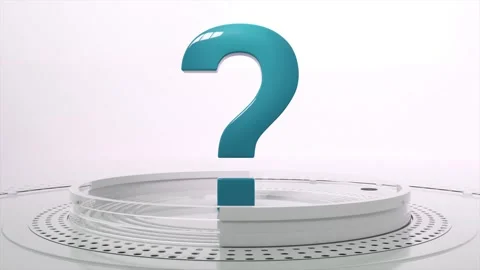 3D Blue Question Mark On The Platform With A Clean Environment Stock-Footage 276085560