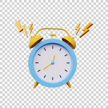 3d blue retro alarm clock. Stock Illustration