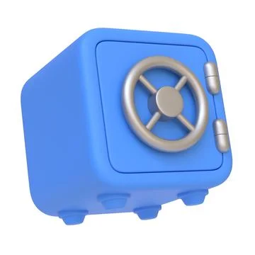 3D Blue Safe Vault with Silver Combination Lock Ilustración de archivo