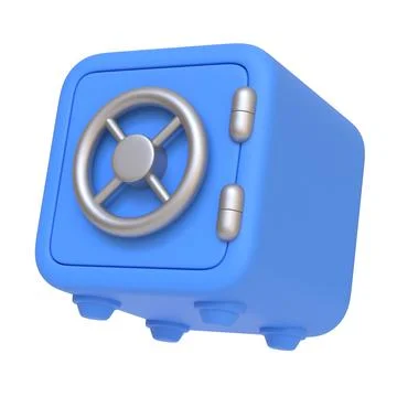 3D Blue Safe Vault with Silver Combination Lock Ilustración de archivo