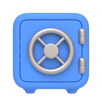 3D Blue Safe Vault with Silver Combination Lock Ilustración de archivo