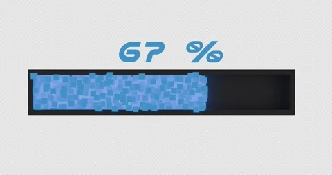 3D Blue Sci-Fi Data Progress Bar Loading Loop - Alpha Channel 4K Stock Footage 322105938