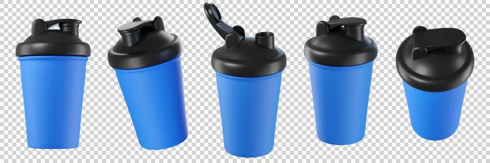 3d blue shaker bottles Stock Illustration