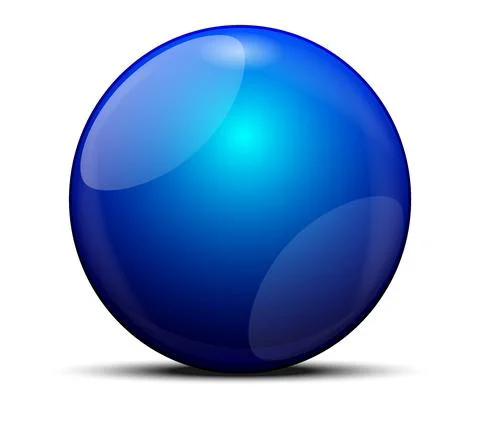 3d blue shiny sphere isolated Stock Illustration