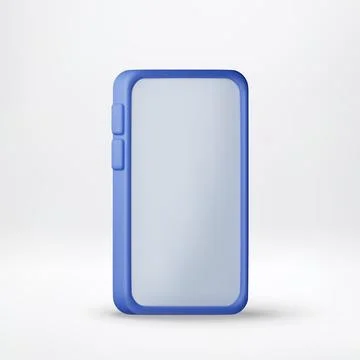 3D Blue smartphone with a blank screen Illustrazione stock
