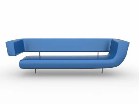3d blue sofa isolated on white Stock Illustration
