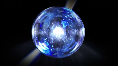 3d Blue Space Sphere on Black Background Stock Footage 73357563
