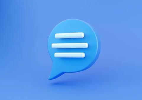 3d blue Speech bubble chat icon isolated on blue background. Message creative イラスト素材