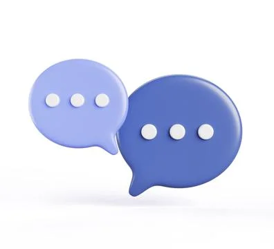 3d blue speech bubbles with ellipsis, chat icons for text, message, dialog Illustrazione stock