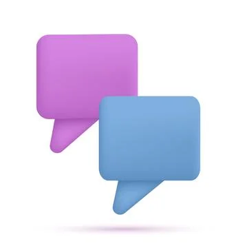 3d blue speech bubbles for text. Vector Stock Illustration