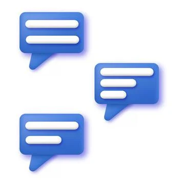 3d blue speech bubbles for text. Vector Stock Illustration