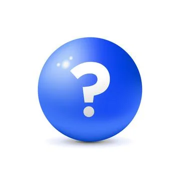 3D blue sphere with question mark.  Stock Illustration