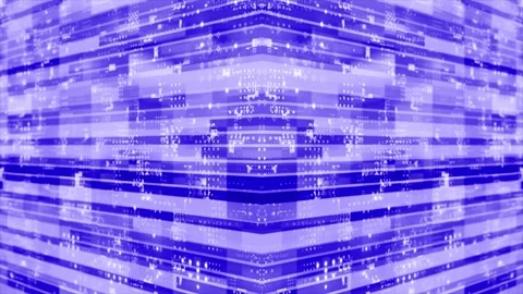 3D blue striped box pattern moving technology cyberspace background Stock Footage 272431640