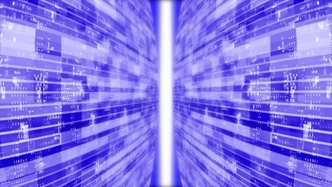 3D blue striped box pattern moving technology 3d cyberspace Stock Footage 272437916