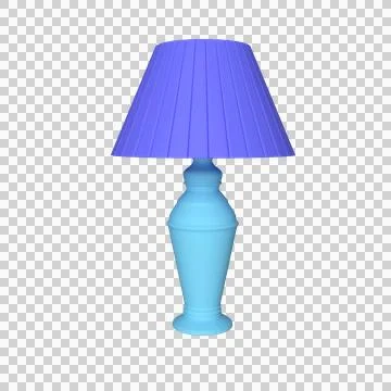 3d blue table lamp isolated on white background. 3d rendering Stock Illustration