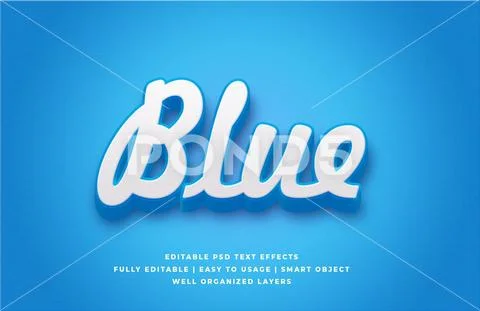 3d blue text style effect mockup - PSD Template PSD-Vorlage