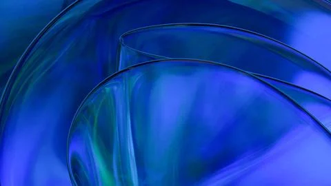 3D blue translucent abstract wave wallpaper background. Shiny curved organi.. Stockillustratie
