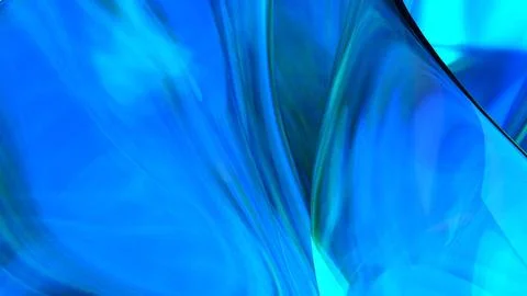 3D blue translucent abstract wave wallpaper background. Shiny curved organi.. Stockillustratie
