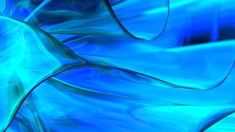 3D blue translucent abstract wave wallpaper background. Shiny curved organi.. イラスト素材