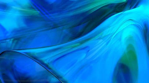 3D blue translucent abstract wave wallpaper background. Shiny curved organi.. イラスト素材