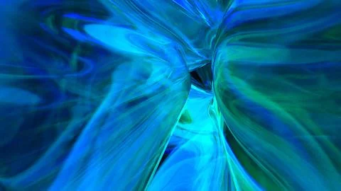 3D blue translucent abstract wave wallpaper background. Shiny curved organi.. イラスト素材