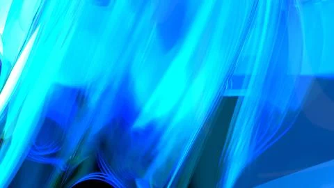 3D blue translucent abstract wave wallpaper background. Shiny curved organi.. Illustrazione stock