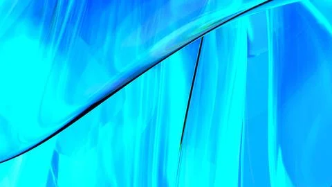 3D blue translucent abstract wave wallpaper background. Shiny curved organi.. Illustrazione stock