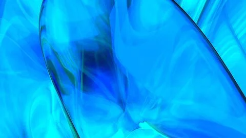 3D blue translucent abstract wave wallpaper background. Shiny curved organi.. Stock-Illustration
