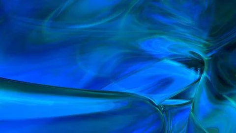 3D blue translucent abstract wave wallpaper background. Shiny curved organi.. イラスト素材