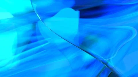 3D blue translucent abstract wave wallpaper background. Shiny curved organi.. Illustrazione stock