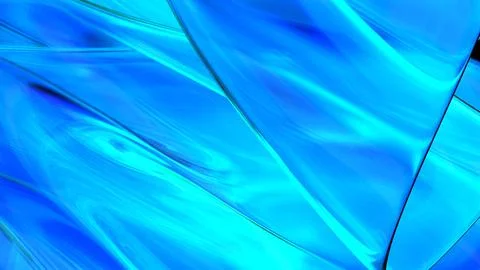 3D blue translucent abstract wave wallpaper background. Shiny curved organi.. Illustrazione stock