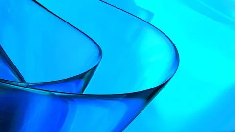 3D blue translucent abstract wave wallpaper background. Shiny curved organi.. Illustrazione stock