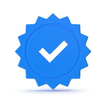 3D Blue Verified Checkmark Badge Stock Illustration