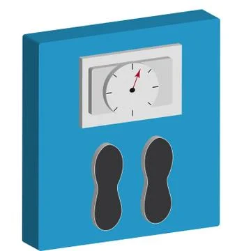 3D blue weight on white background Stock Illustration
