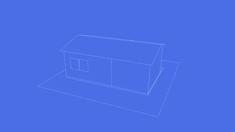 3d blueprint of house Video stock 145898541