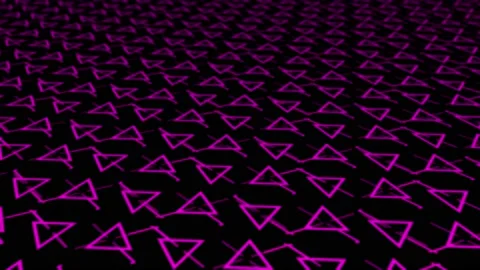 3D blurry rotating and repeating pink color triangular shape background Video stock 204724351