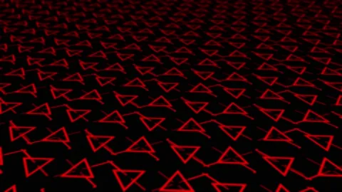 3D blurry rotating and repeating red color triangular shape background Stock Footage 204724357