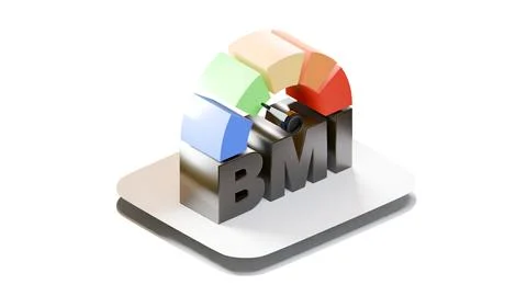 3D BMI chart with gray platform isolated on white Stock Illustration