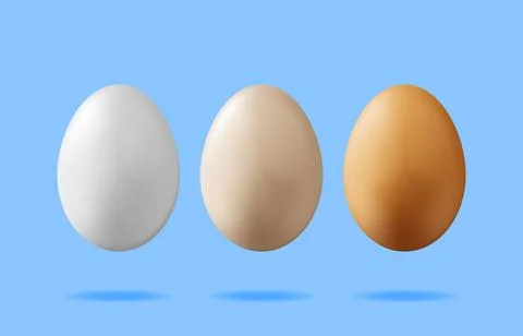 3D Boiled Eggs in Eggshell Isolated Illustrazione stock