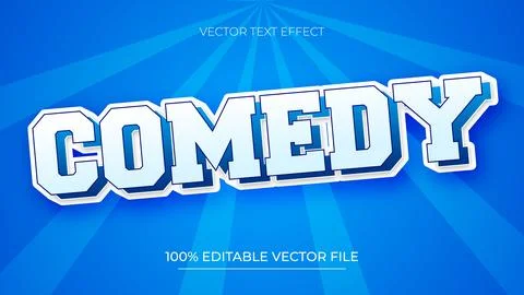 3D Bold Comedy Editable Text Effect with blue color theme イラスト素材