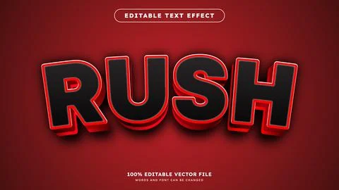 3D Bold Red text effect template design with 3d style use for business bran.. Stock Illustration