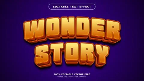 3D Bold text effect Editable text style effect with red and orange light them Stock Illustration