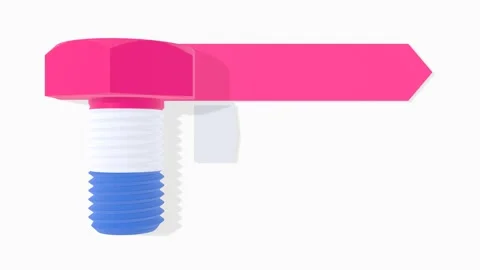 3D bolt model with three features or option of project to select. Minimal 스톡 동영상 318335448