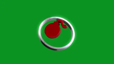 3d bomb icon rotating inside silver circle on green screen chroma key backg.. Stock Footage 346499270