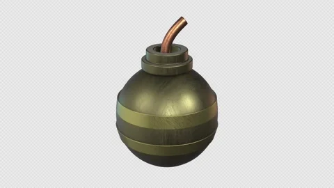 3D Bomb Icon Rotating on a Transparent Background. Seamless Loop. Explosive. 4K 動画素材 287368832