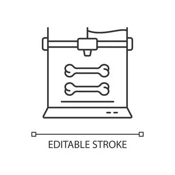3d bone models printing linear icon 스톡 일러스트