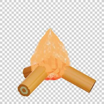 3d bonfire object with transparent background Stock Illustration