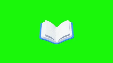 3d book animation on green screen Видео 335257506
